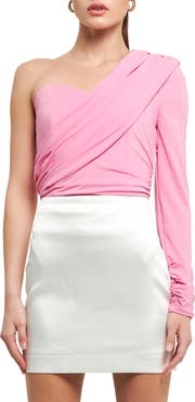 Endless Rose Shirred One-Shoulder Top