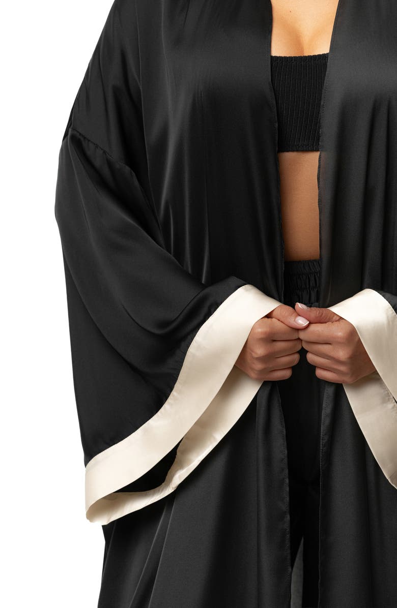 JLUXLABEL Nola Satin Maxi Duster, Alternate, color, Black