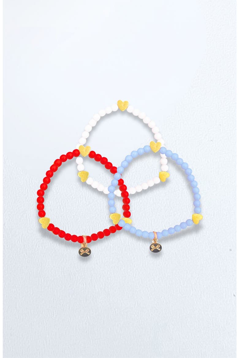 Hearts Girls' Bracelet Set, Main, color, Red/White/Blue