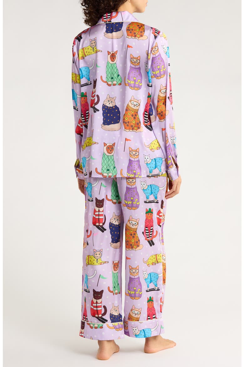 Skiing Cats Classic Pajama Set, Alternate, color, LILAC