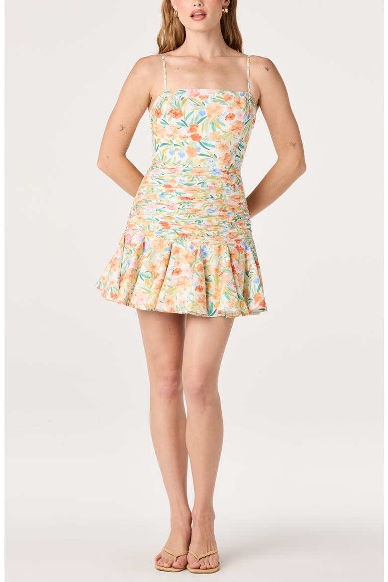 Amelia Floral Minidress, Main, color, WHITE MULTI FLORAL