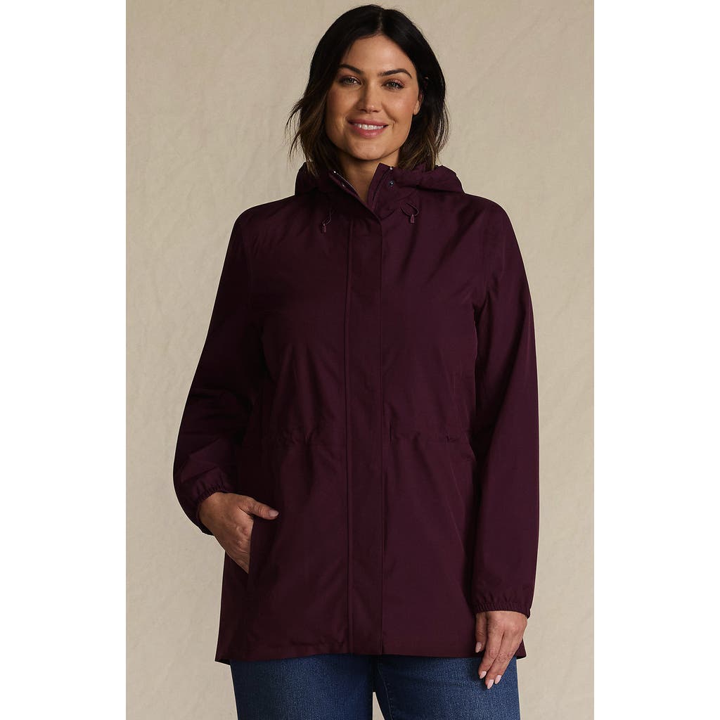 Lands' End Squall Packable Waterproof Raincoat In Brown
