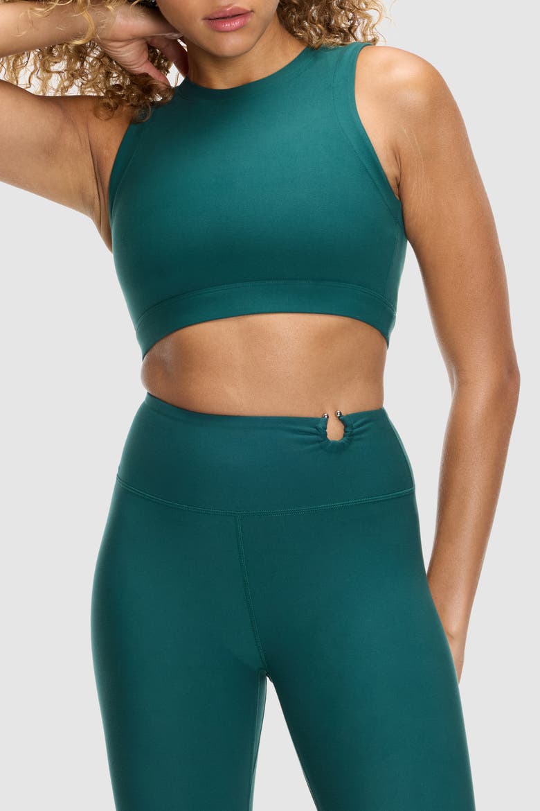 Cadent Super Crop Cutout Tank, Main, color, Deep Forest