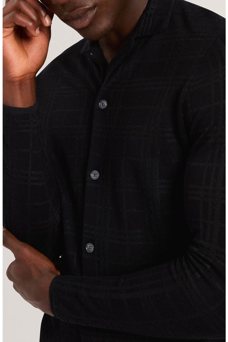 Mcline Grid Long Sleeve Cardigan, Alternate, color, BLACK