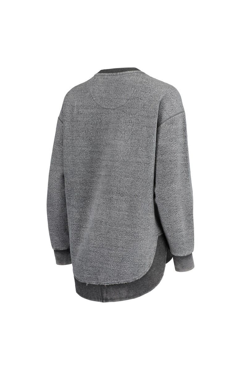 PRESSBOX Women's Pressbox Black Iowa Hawkeyes Ponchoville Pullover Sweatshirt, Alternate, color,