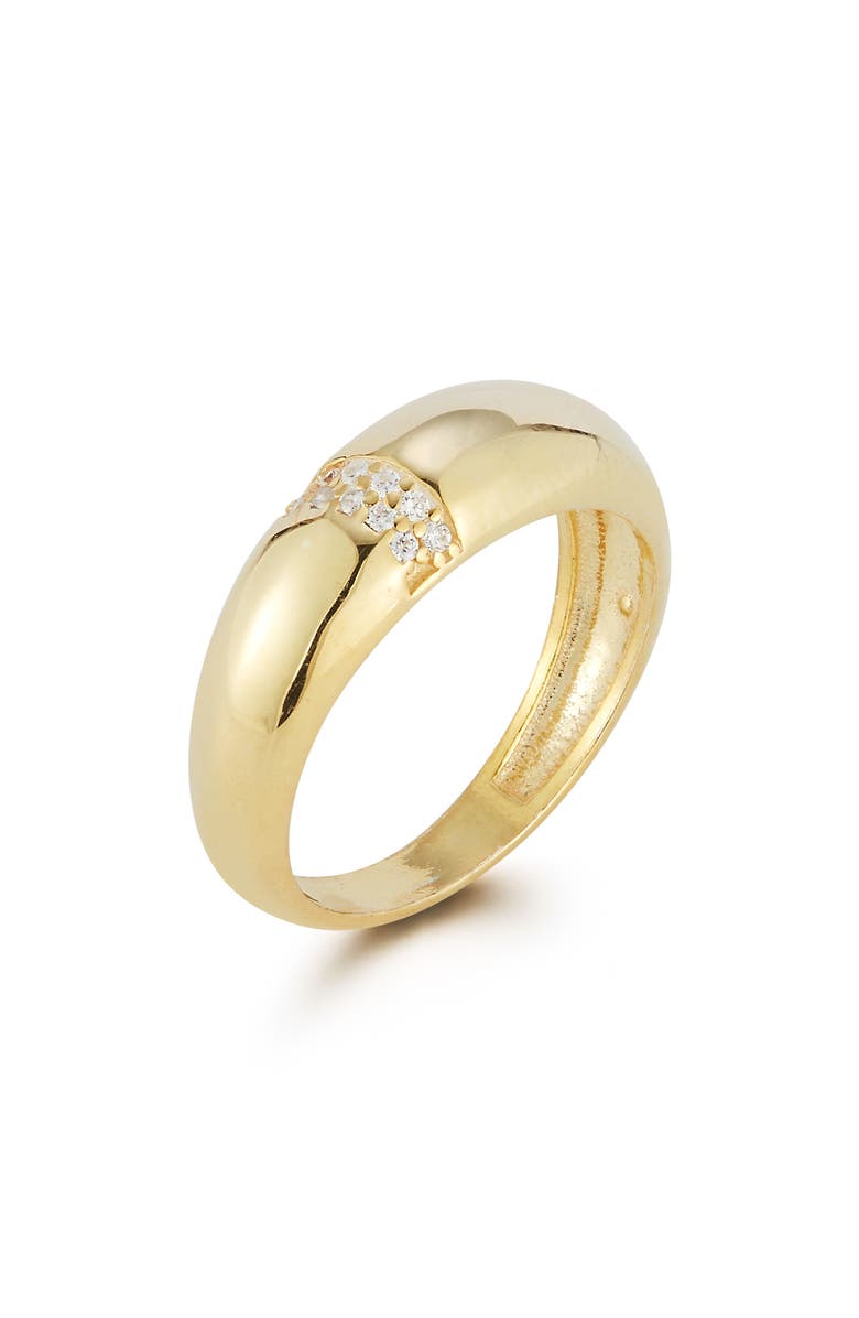 CHLOE AND MADISON 14K Gold Plated Sterling Silver Dome Ring, Alternate, color, Gold