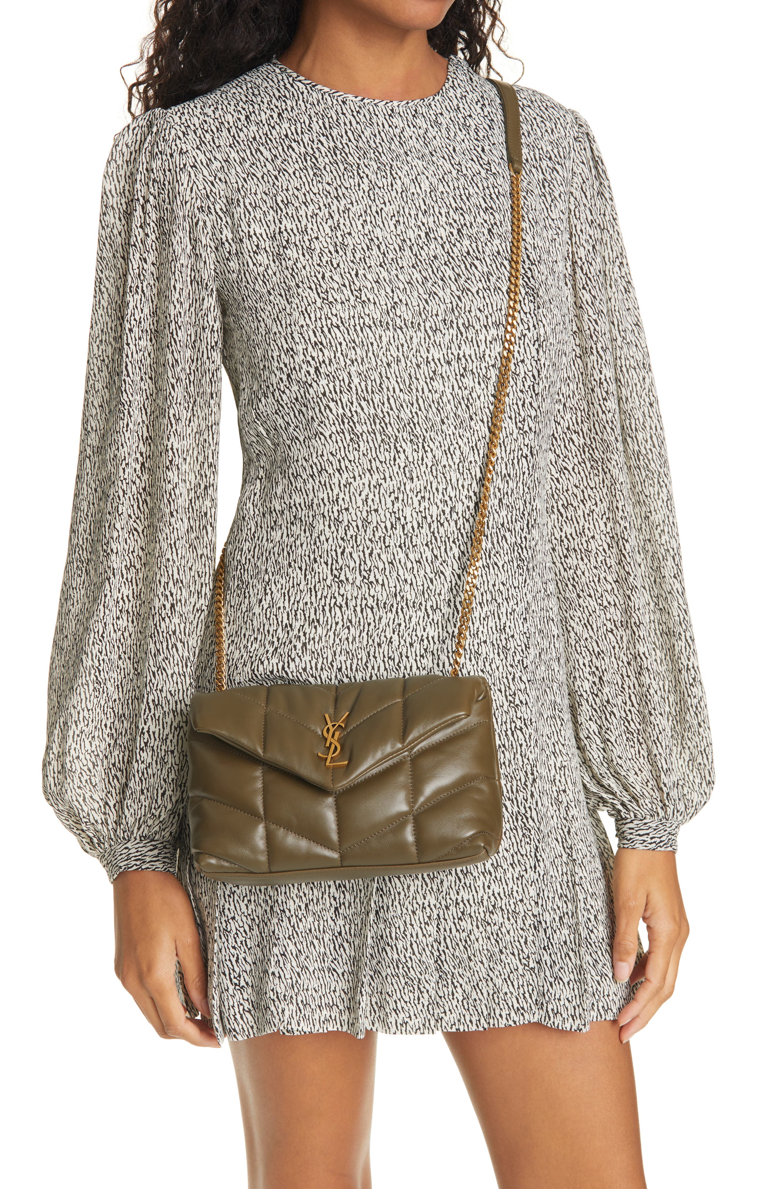 Toy Loulou Puffer Quilted Leather Crossbody Bag, Alternate, color, SEAWEED
