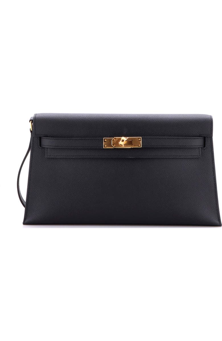 Pre-Owned Hermes Kelly Elan Shoulder Bag Epsom, Main, color, Noir