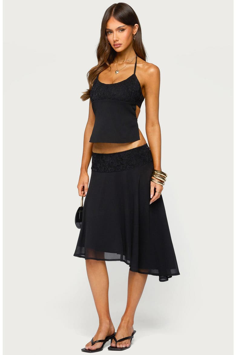 Evia Lace Halter Top, Alternate, color, BLACK