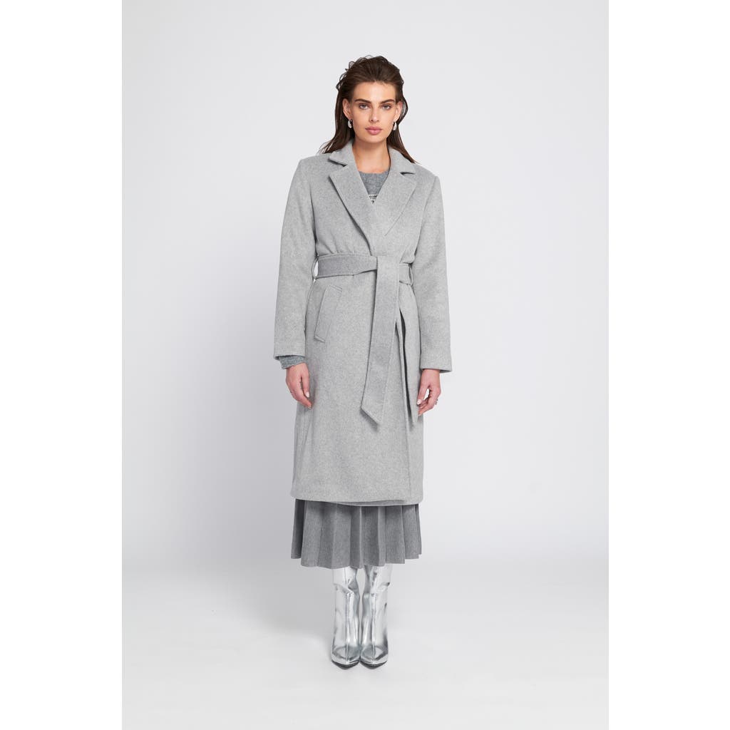 Elle Collection Elle Melton Wrap Coat In Gray