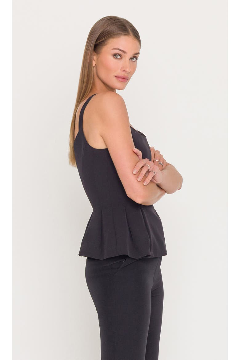 Sofia Crepe Peplum Top, Alternate, color, Black
