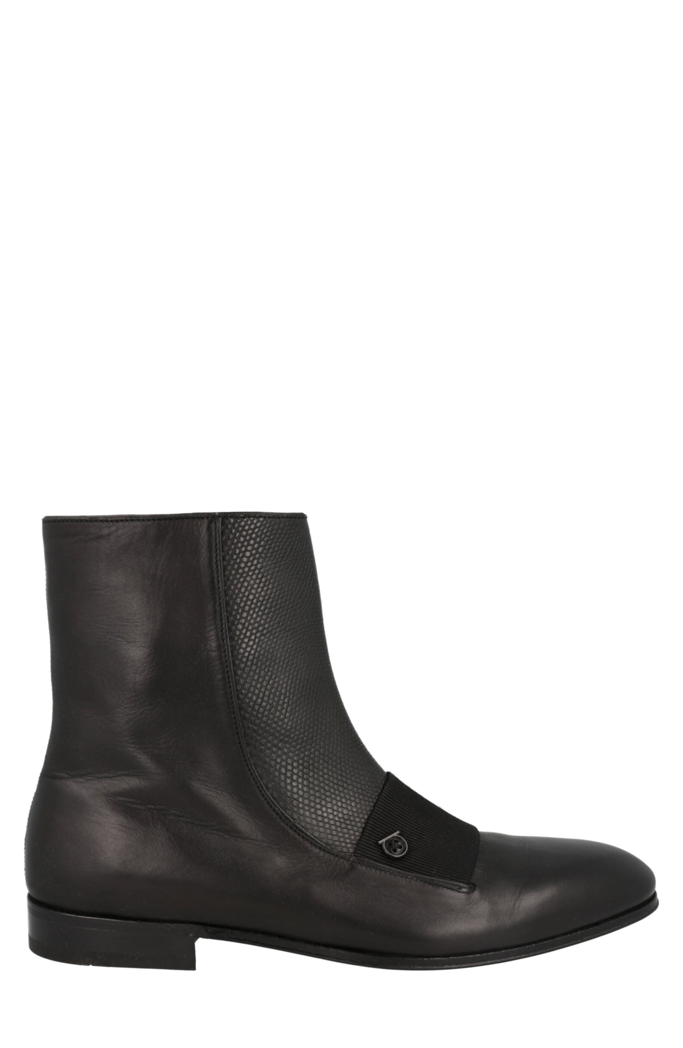 Geminiano Gancini Leather Bootie, Alternate, color, BLACK