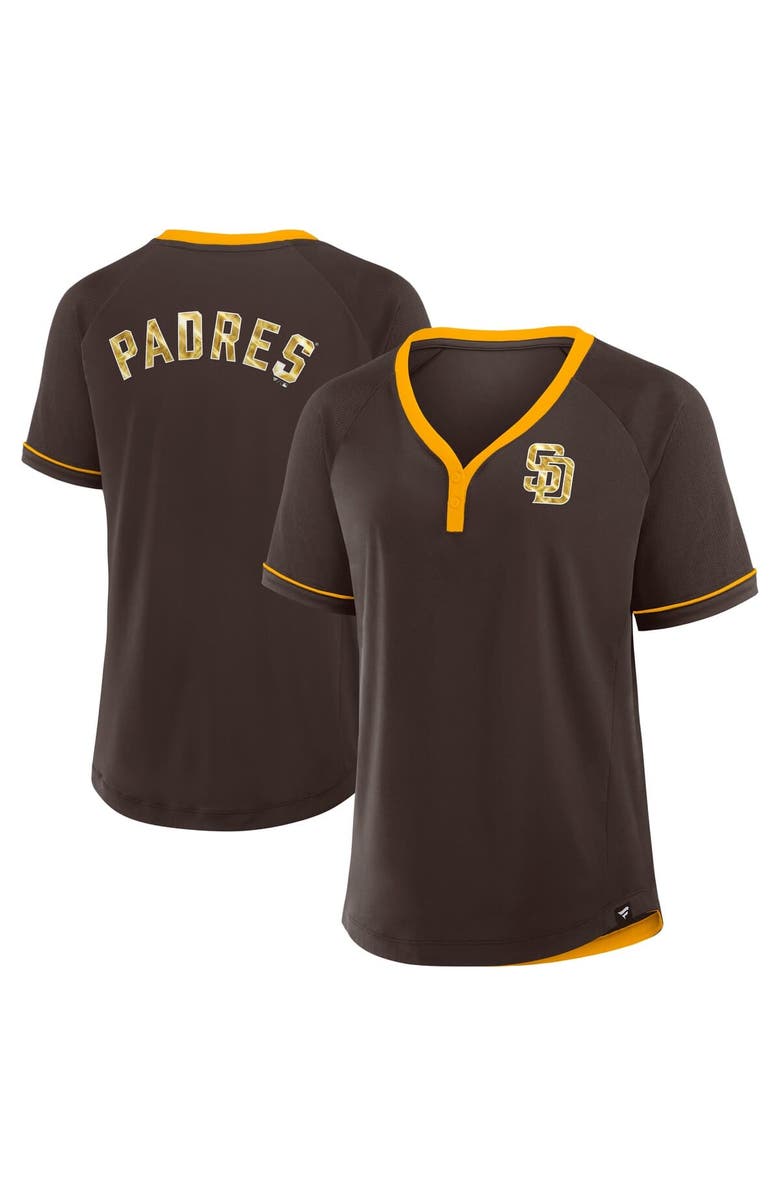 FANATICS Women's Fanatics Brown San Diego Padres League Diva Star Raglan V-Neck T-Shirt, Alternate, color, Brown