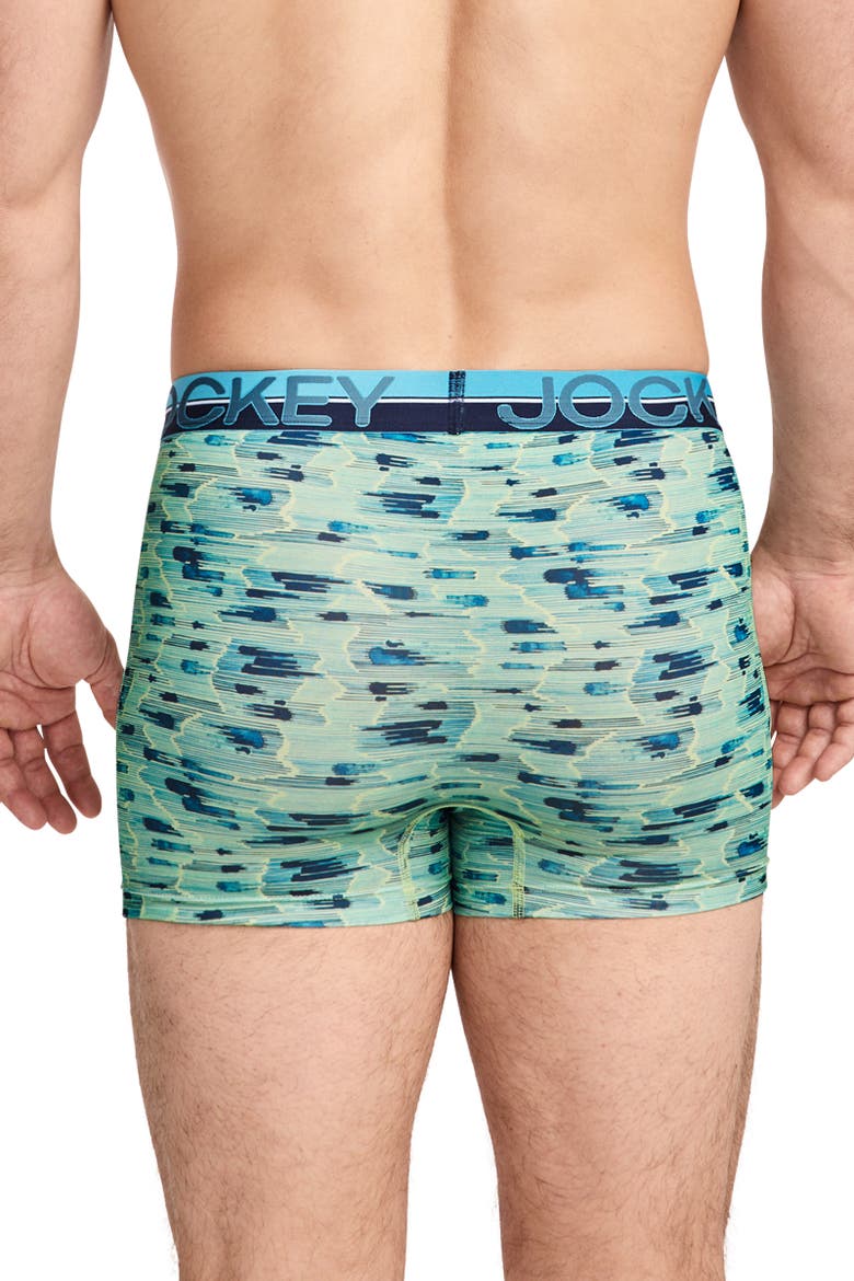 Mens Infinite Cool Microfiber Stretch 3.5" Trunk - 3 Pack, Alternate, color, Teal Camo