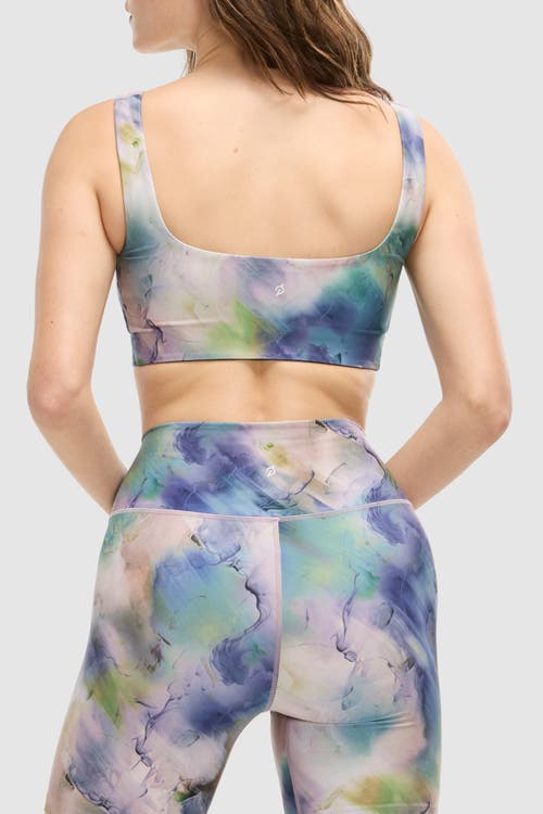 Peloton Cadent Square Neck Longline Bra In Abby L Print