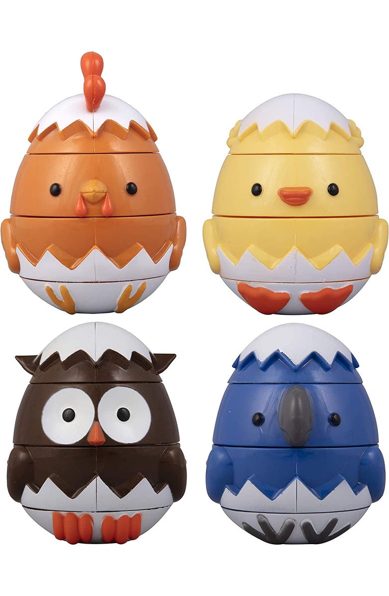 SVAN Egg Stacking & Sorting Animals, Mix & Match Adorable Hatching Friends- Building Toys - Chick, Owl, Duck & Bird, Alternate, color, White