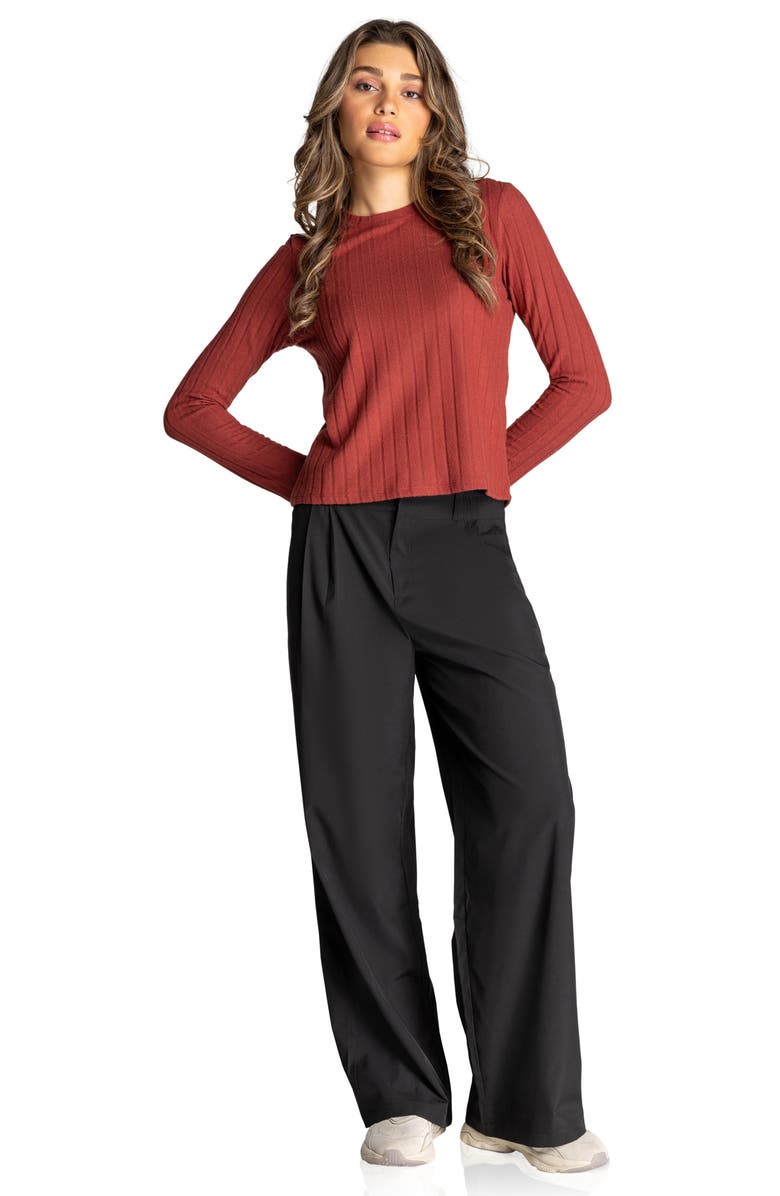 KYODAN Four-Way Stretch Woven Wide Leg Pants, Alternate, color, 
