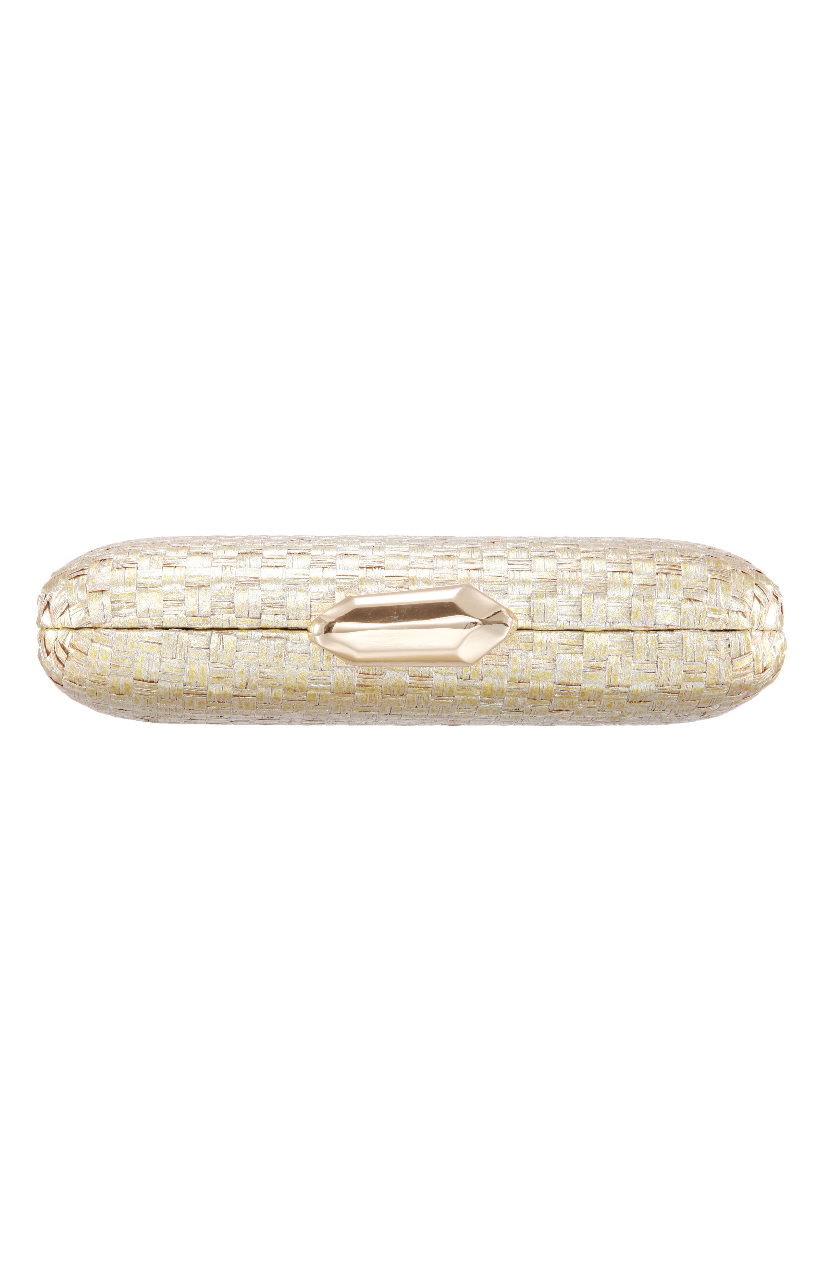 Nina Metallic Woven Minaudière, Alternate, color, 