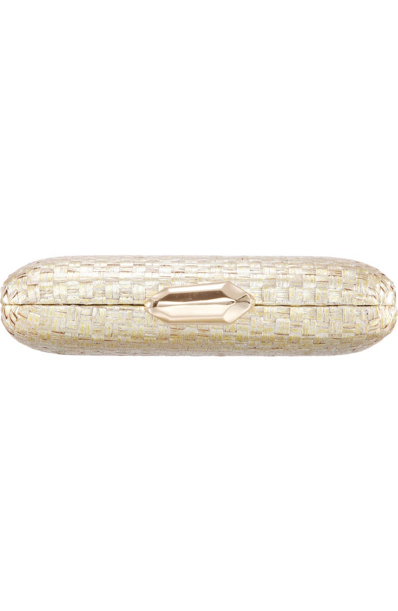 Nina Metallic Woven Minaudière, Alternate, color,
