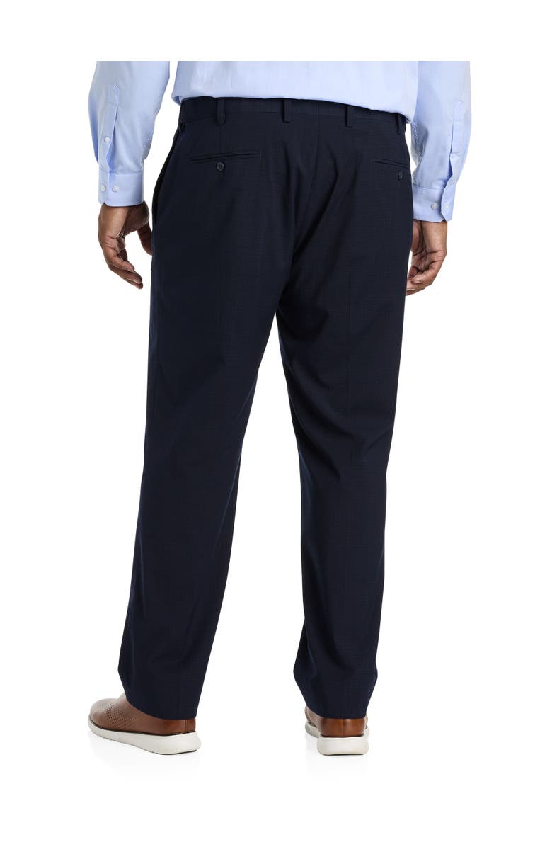 Oak Hill Premium by DXL Waist-Relaxer Small Plaid Dress Pants, Alternate, color, Navy