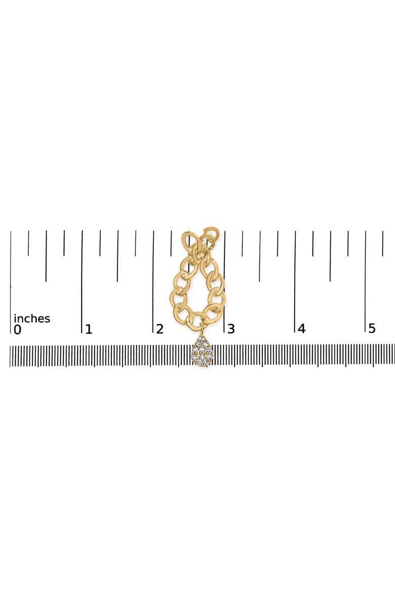 14K Yellow Gold Plated Silver 1/10 Cttw Diamond Chain Link Teardrop Earrings, Alternate, color, Yellow