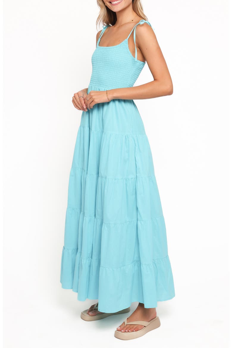 Delaware Smocked Tiered Maxi Dress, Alternate, color, BLUE