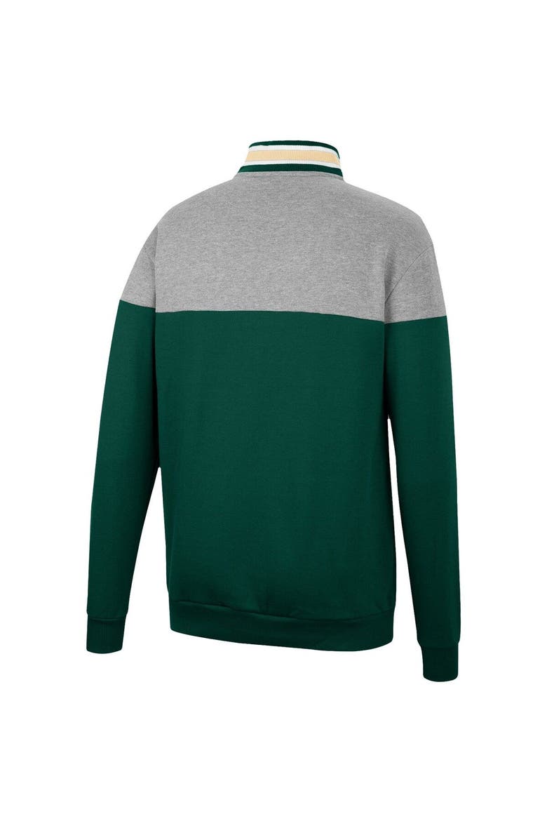 Men's Colosseum Heathered Gray/Green Colorado State Rams Be the Ball Quarter-Zip Top, Alternate, color, Green