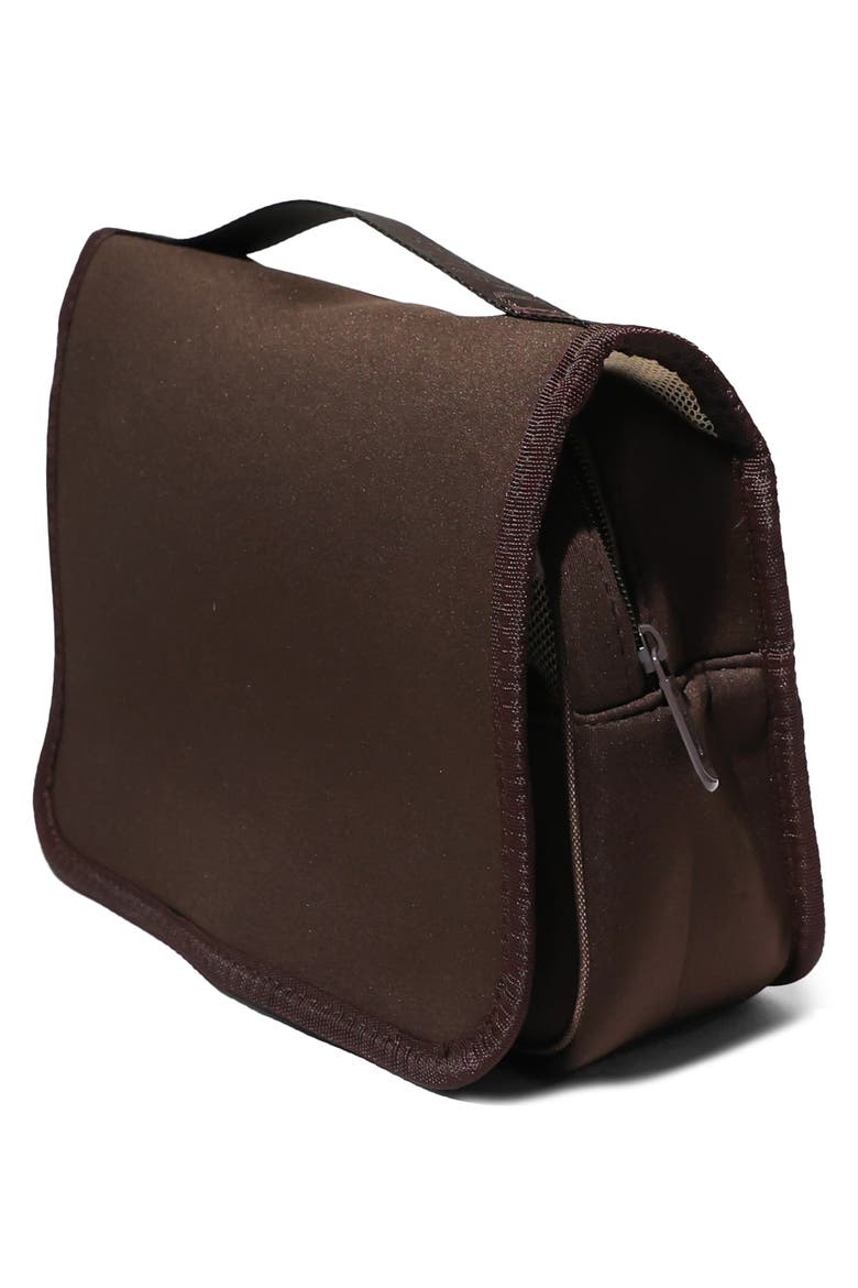 Neoprene Water Resistant Hanging Toiletry Case, Alternate, color, BROWN