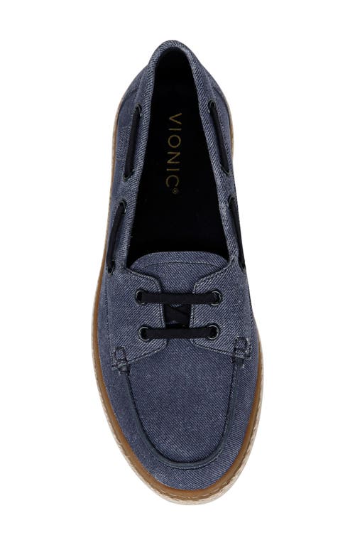 Vionic Bay Loafer Boat Shoe In Dark Denim