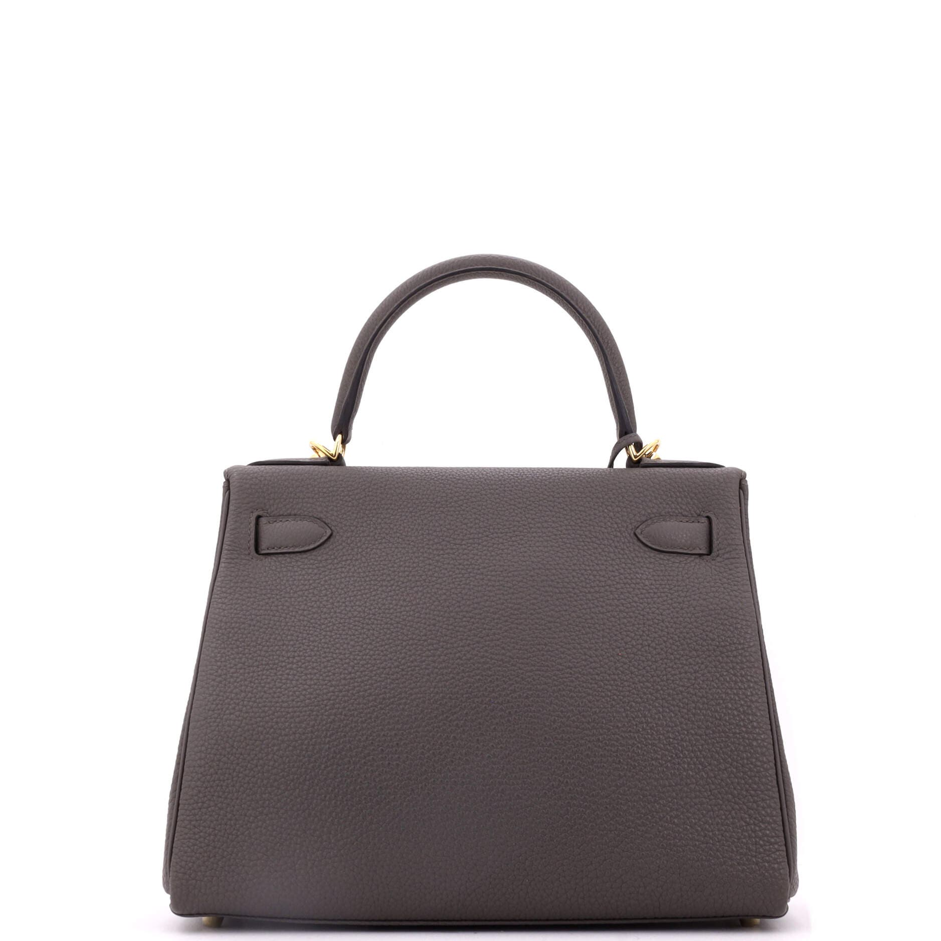 Pre-Owned Hermes Kelly Handbag Grey Togo with Gold Hardware 28, Alternate, color, Etain