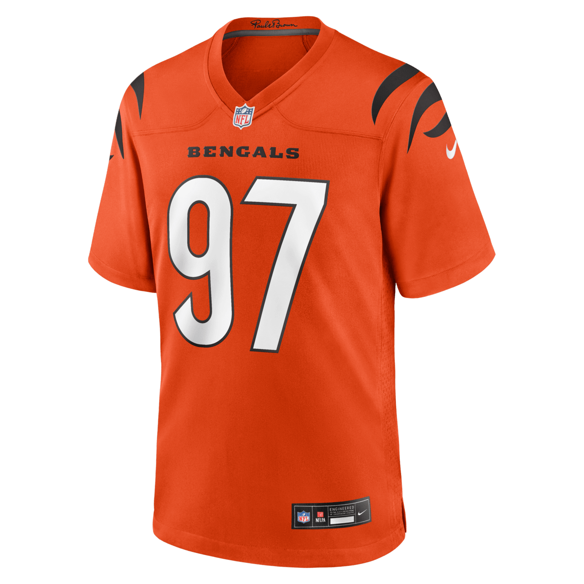 Nike Men's Nike Dexter Lawrence II Orange Cincinnati Bengals Game ...