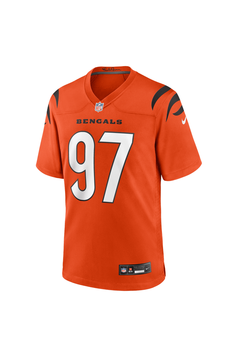 Men's Nike Dexter Lawrence II Orange Cincinnati Bengals Game Jersey, Alternate, color, Orange