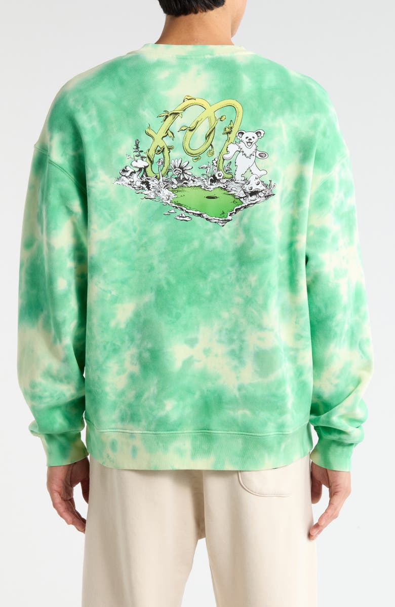 Malbon Golf Grateful Dead Range Tie Dye Graphic Sweatshirt, Alternate, color, Green Tie Dye