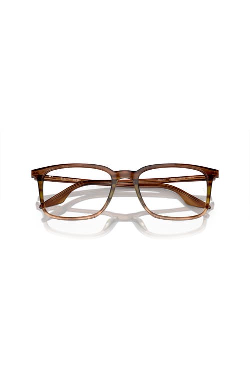 Ray Ban Ray-ban 55mm Rectangle Optical Glasses In Brown