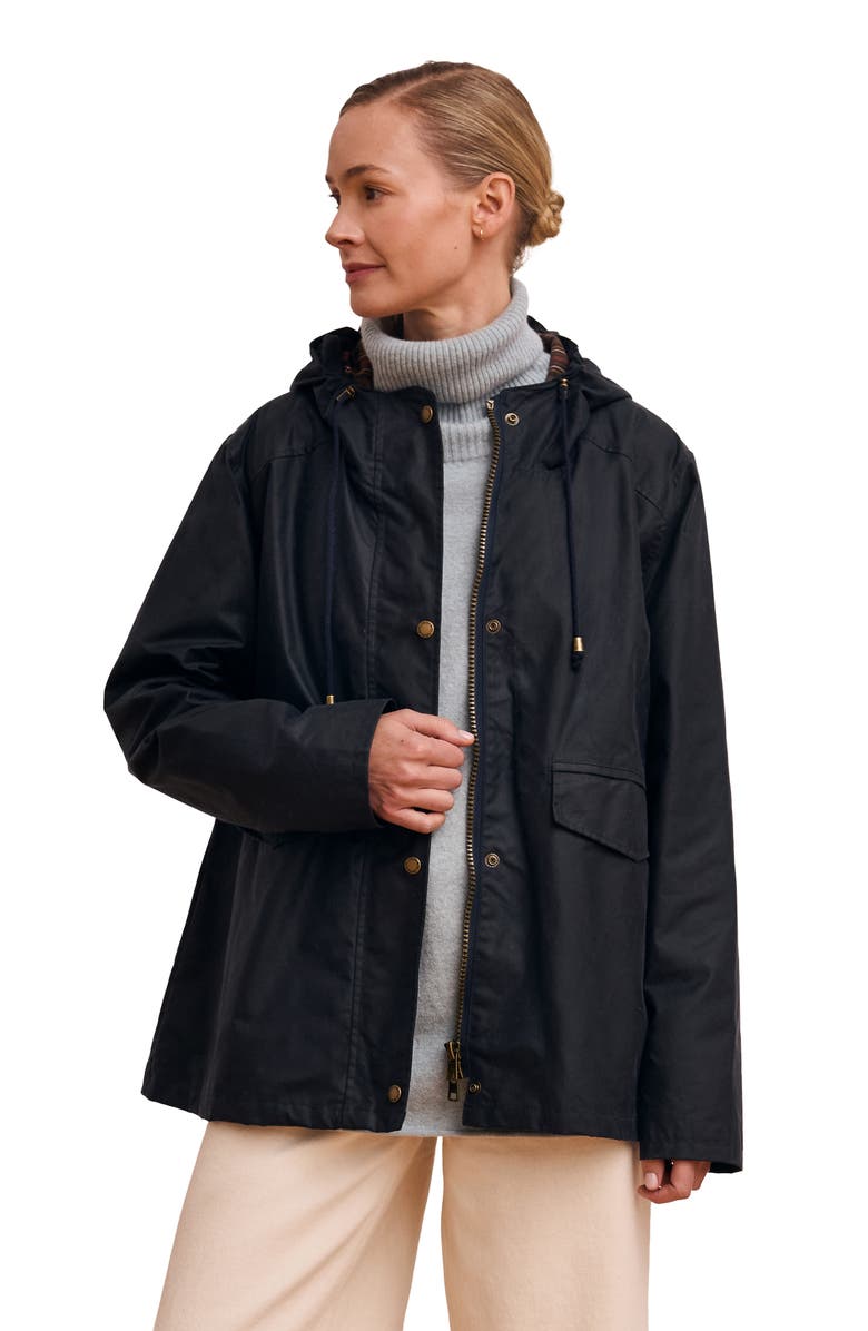 Celtic & Co. British Pleat Back Waxed Jacket, Main, color, Dark Navy