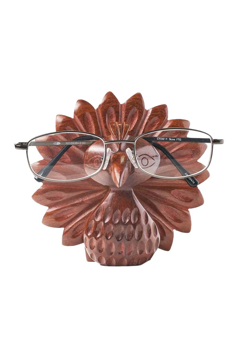 Peacock Glasses Holder Stand, Main, color, Brown