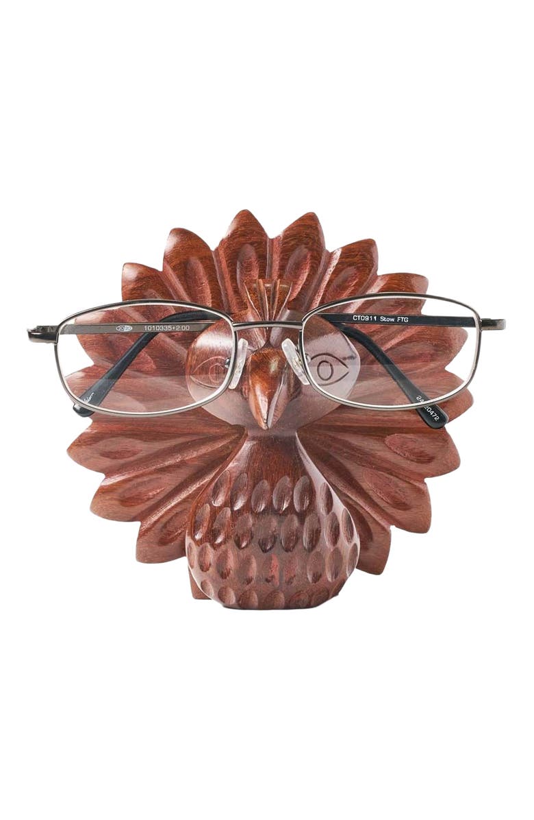 Matr Boomie Peacock Glasses Holder Stand, Main, color, Brown