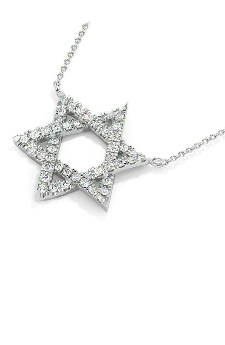 Bliss Diamond 1Ct TW Diamond Jewish Star Pendant 14k Gold Lab Grown Necklace 1" Tall, Alternate, color, 14K White Gold