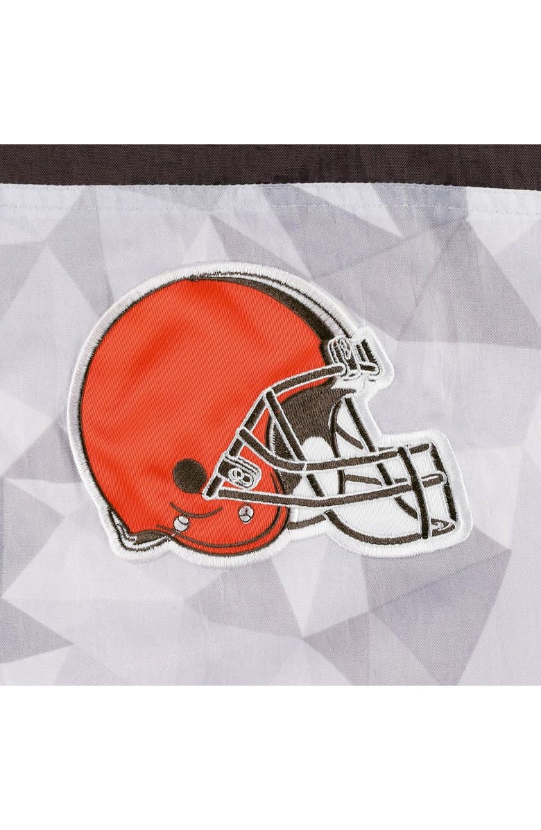 STARTER Men's Starter White/Brown Cleveland Browns Thursday Night Gridiron Raglan Half-Zip Hooded Jacket, Alternate, color, White