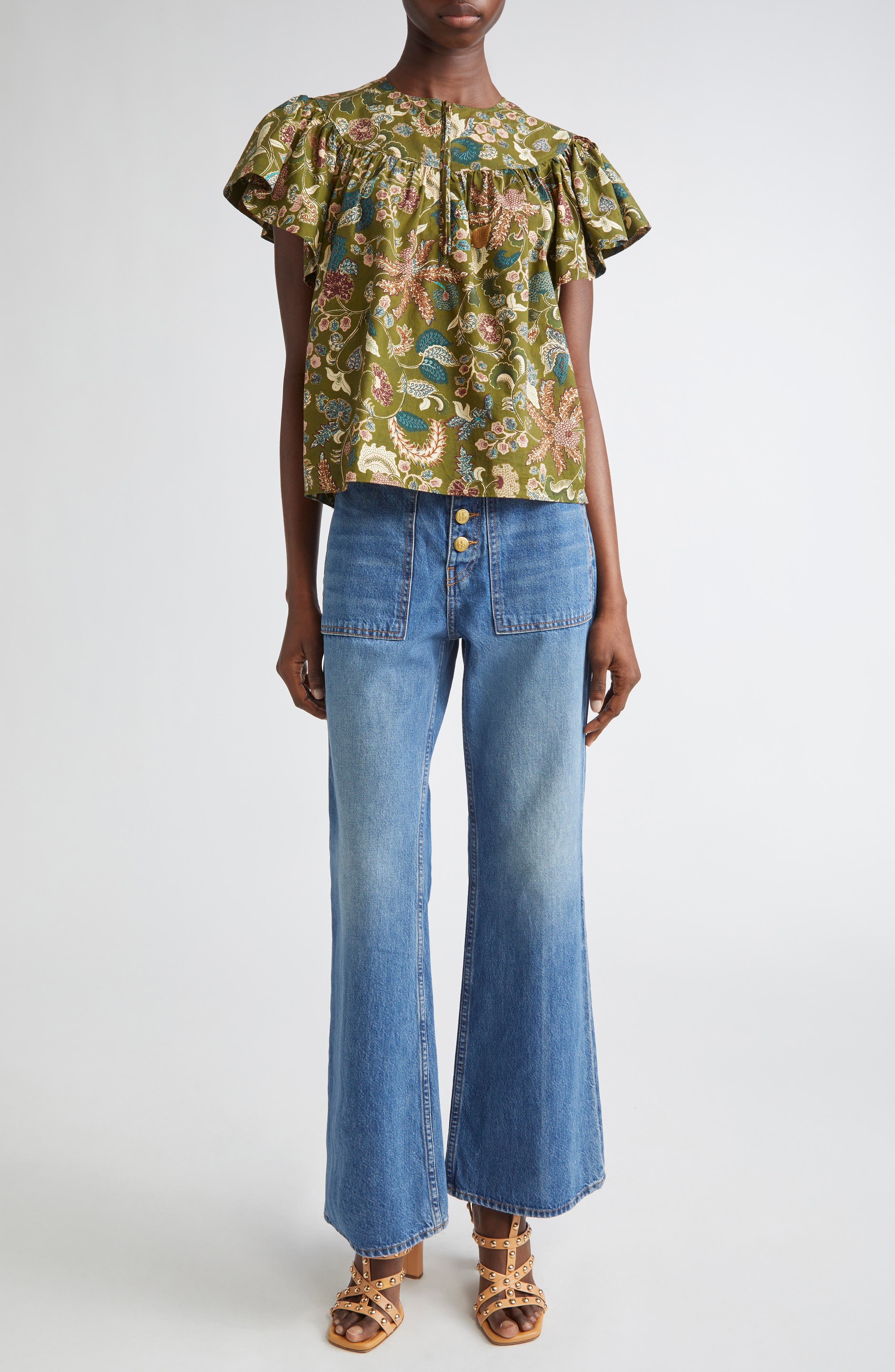 Perline Flutter Sleeve Top - image 2