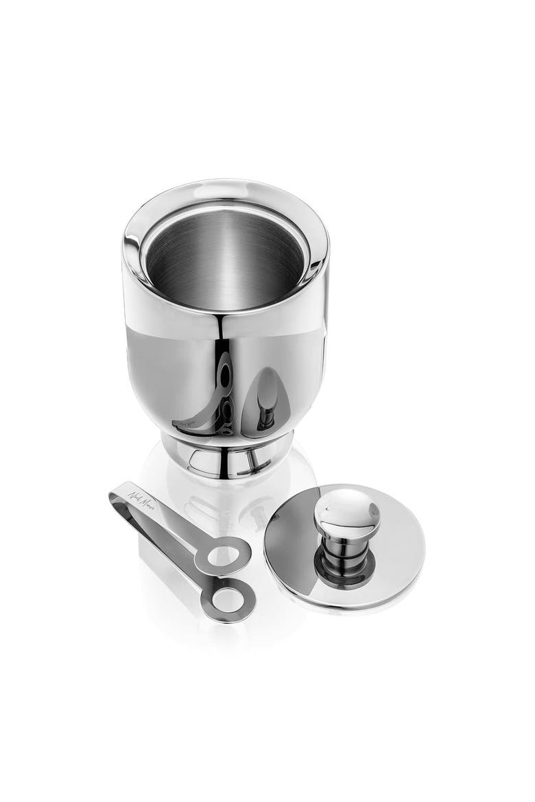 Trombone Ice Bucket & Tongs, Alternate, color, Silver