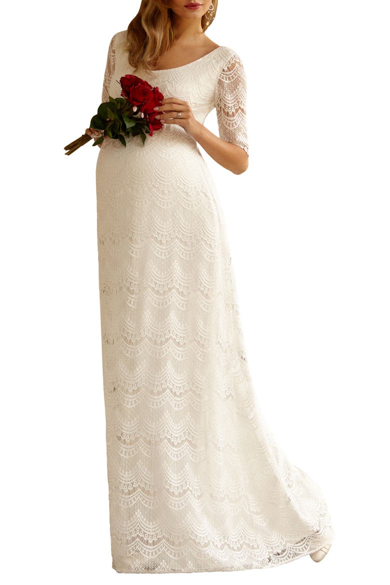 Verona Maternity Gown, Main, color, BRIGHT IVORY