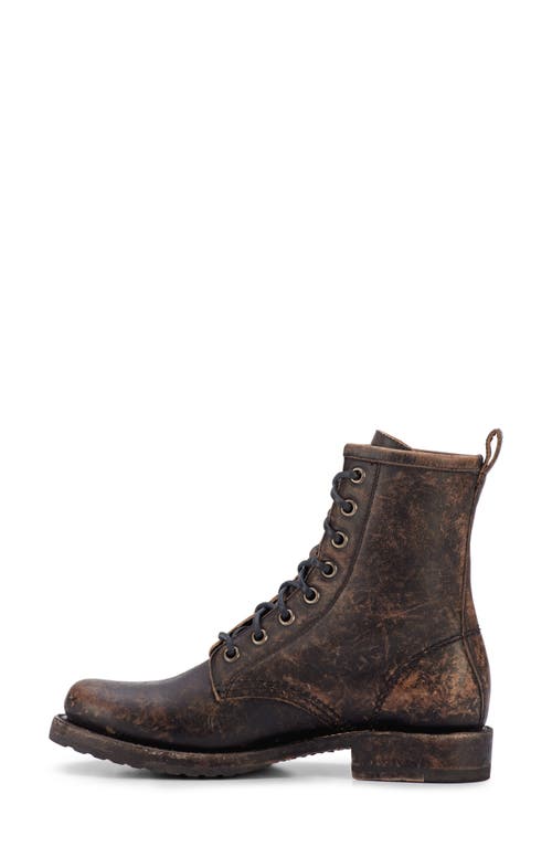Frye Veronica Leather Combat Boot In Black Black