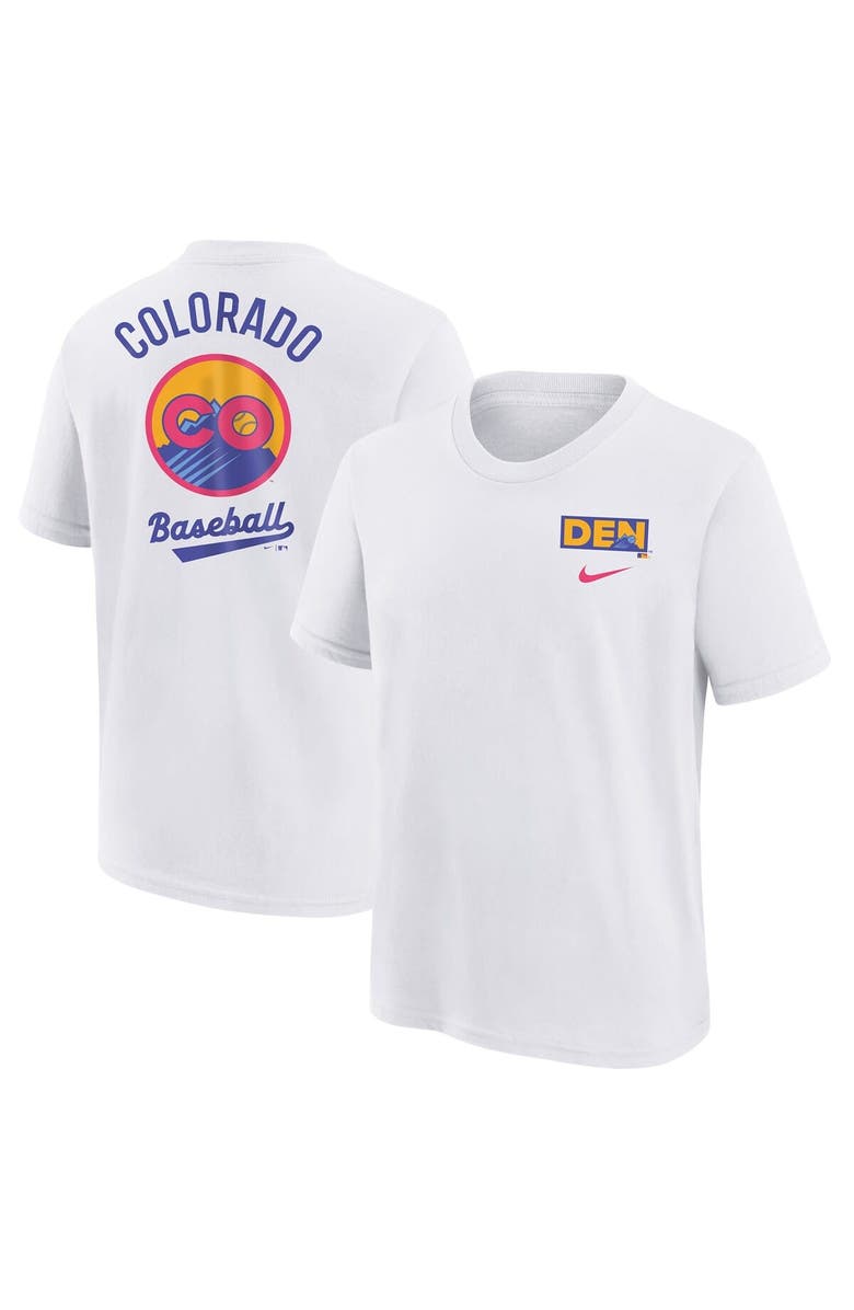 Nike Youth Nike  White Colorado Rockies 2025 City Connect T-Shirt, Alternate, color, 