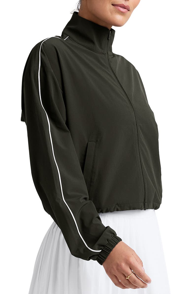 Beyond Yoga Track Jacket, Alternate, color, Olive Ink