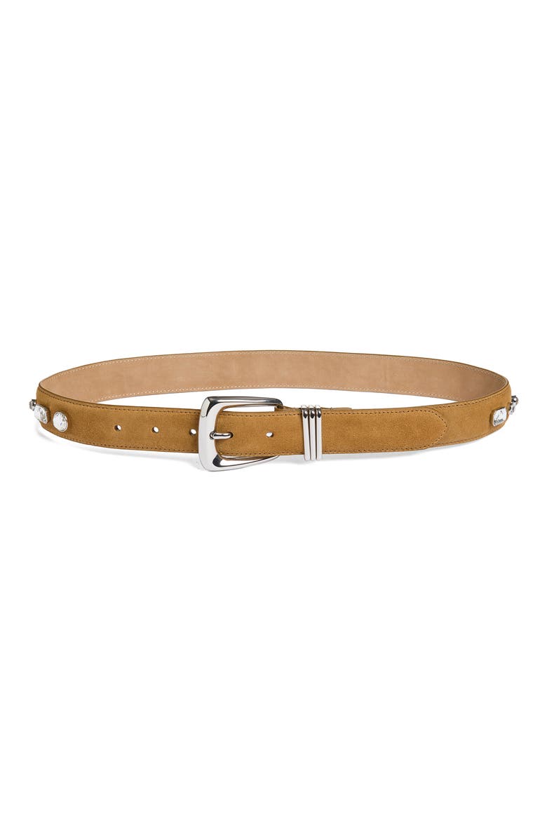 Crystal Arch Suede Belt, Main, color, ACORN