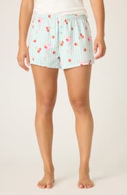 PJ Salvage Print Cotton Flannel Pajama Shorts
