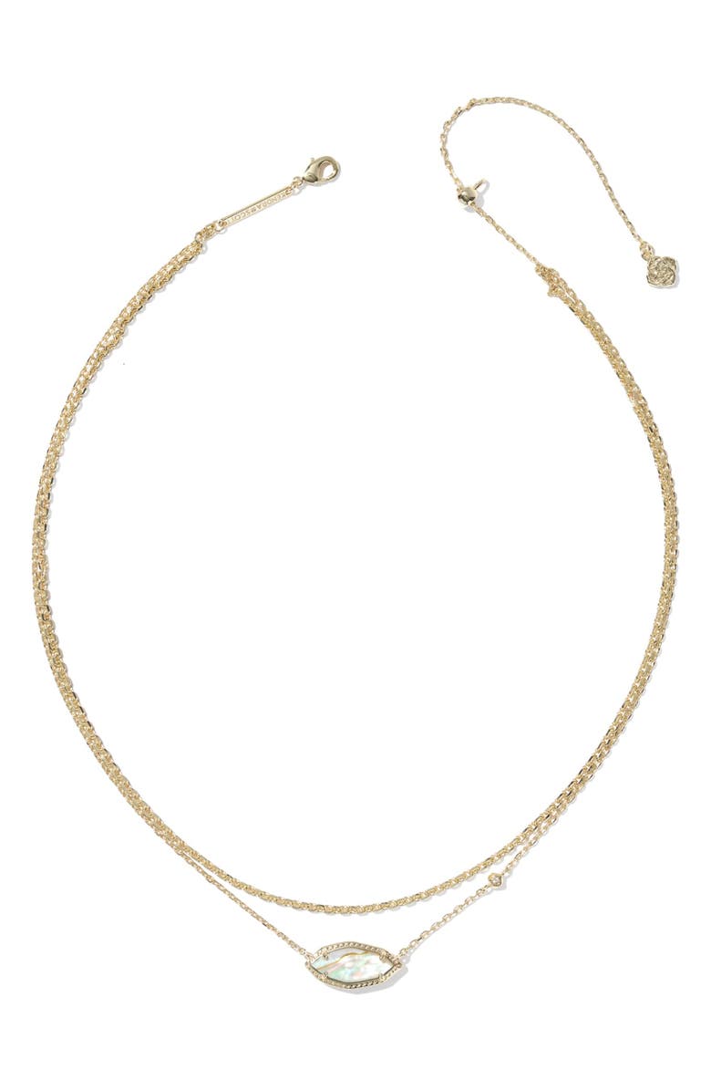 Kendra Scott Ophelia Multistrand Necklace, Alternate, color, Gold Iridescent Abalone