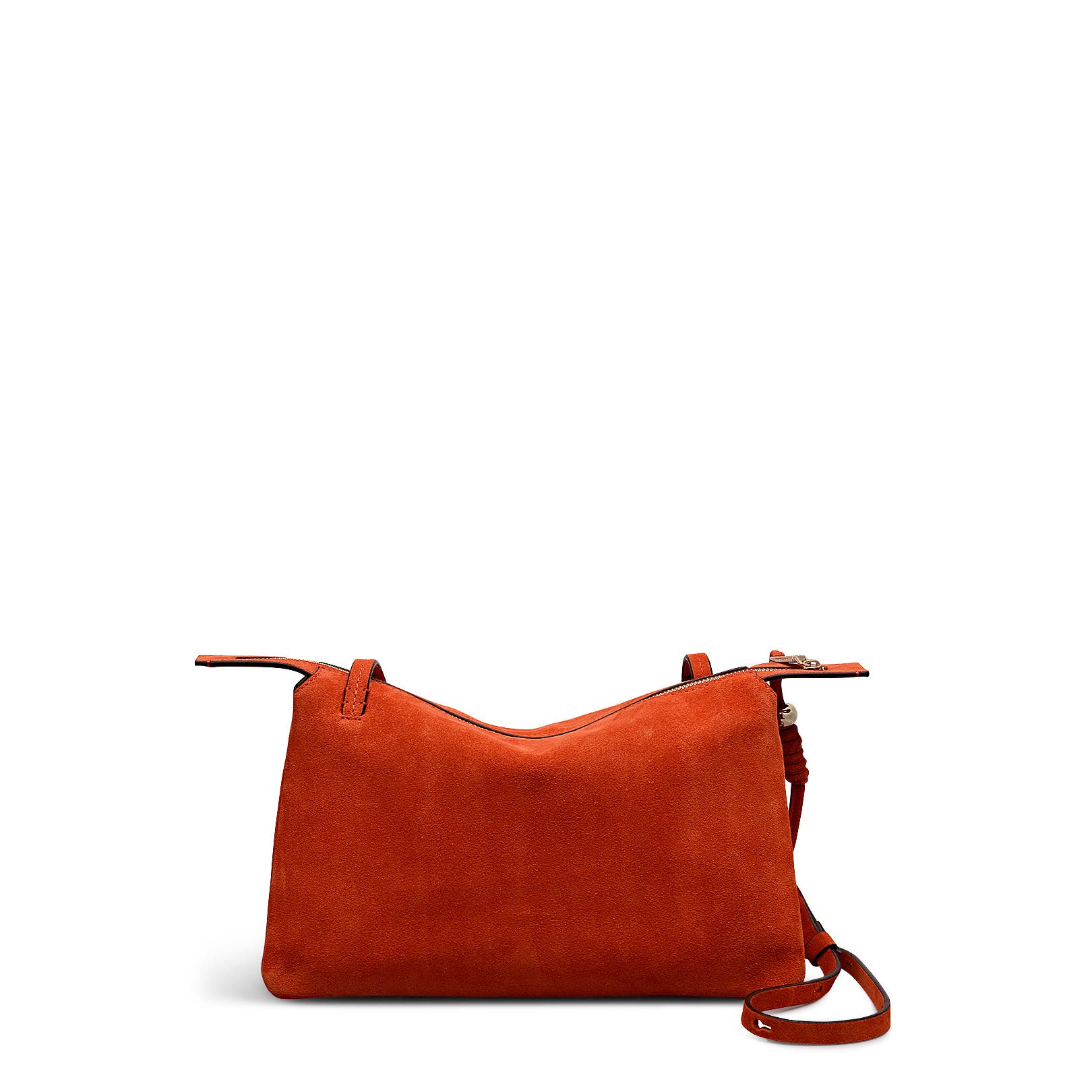 Radley The Romilly - Suede Medium Ziptop Crossbody Bag, Alternate, color, Flame