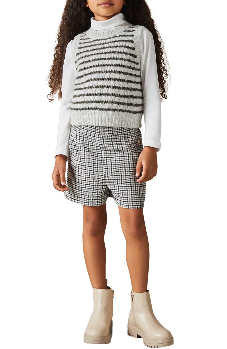 Reiss Kids' Metallic Stripe Sweater Vest, Alternate, color, Grey